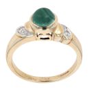 9ct Yellow Gold Malachite And 0.02ct Diamond Ring
