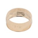 9ct Yellow Gold Patterned 7.5mm Wedding Band