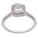 18ct White Gold 1.00ct Halo Solitaire Diamond Ring