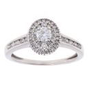 9ct White Gold 0.50ct Brilliant Cut Diamond Cluster Ring