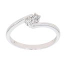 18ct White Gold 0.15ct Diamond Two Stone Twist Ring