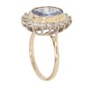 9ct Yellow Gold Sapphire and 0.70ct Diamond Cluster Ring