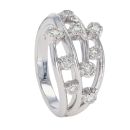 9ct Yellow Gold 0.25ct Diamond Nine Stone Crossover Ring by Anya Belle