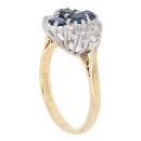 18ct Yellow Gold 0.40ct Diamond and Sapphire Fancy Cluster Ring