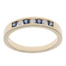 9ct Yellow Gold 0.15ct Diamond And Sapphire Ring