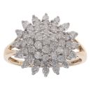 9ct Yellow Gold 1.00ct Brilliant Cut Diamond Cluster Ring