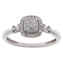 9ct White Gold 0.27ct Brilliant Cut Diamond Cluster Ring