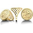 9ct Yellow Gold Full St George Insert Basket Ring