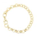 9ct Yellow Gold Patterned & Plain Belcher Bracelet
