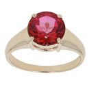 9ct Yellow Gold Red Gemstone Solitaire Ring