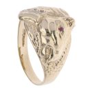 9ct Yellow Gold 0.05ct Diamond And Ruby Horse Ring