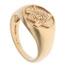 9ct Yello Gold Masonic Circular Signet Ring