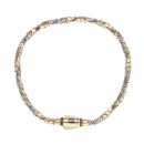 14ct Yellow And White Gold Monaco Spin Plain Lock Twist Bracelet 8"