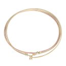 9ct Yellow, White And Rose Gold Cubic Zirconia Bangle