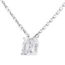 9ct White Gold Princess Diamond Halo Necklace