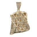 9ct Yellow Gold Cubic Zirconia Jesus Pendant