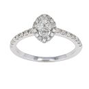 9ct White Gold 0.45ct Diamond Marquise Cluster Ring by Anya Belle