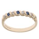 9ct Yellow Gold 0.10ct Diamond And Sapphire Ring