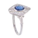 Platinum Sapphire and 0.25ct Diamond Ring
