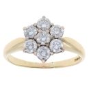 18ct Yellow Gold 1.00ct Brilliant Cut Diamond Cluster Ring