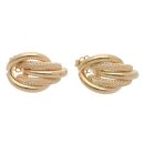 9ct Yellow Gold Plain And Mesh Stud Earrings