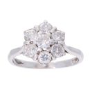 18ct White Gold 1.25ct Diamond Cluster Ring