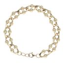 14ct Yellow Gold Fancy Bead Curb Bracelet 8"