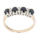 9ct Yellow Gold 0.10ct Diamond And Sapphire Ring