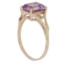 9ct Yellow Gold Amethyst Single Stone Ring