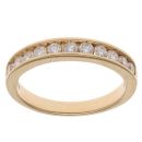 18ct Yellow Gold 0.55ct Brilliant Cut Diamond Half Eternity Ring