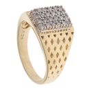 9ct Yellow Gold 0.30ct Diamond Cluster Signet Ring