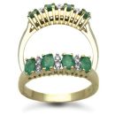 9 Carat Yellow Gold Diamond 0.12pts & Emerald Ring