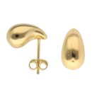 Gold Plated Silver 3D Teardrop Stud Earrings