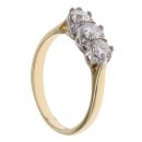 18ct Yellow Gold 0.90ct Brilliant Cut Diamond Trilogy Ring