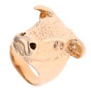 9ct Yellow Gold Bulls Head Ring