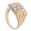 9ct Yellow Gold Cubic Zirconia Nugget Ring