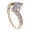 14ct Yellow Gold Cubic Zirconia Twist Ring