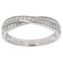 9ct White Gold 0.20ct Diamond Crossover Ring