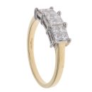 18ct Yellow Gold 0.55ct Princess Cut Diamond Cluster Ring