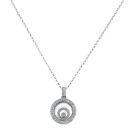 18ct White Gold 0.35ct Diamond Floating Pendant and Chain 18"