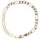 9ct Yellow Gold Figaro Bracelet 8"