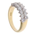 18ct Yellow Gold 1.75ct Diamond Two Row Fancy Ring