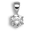 18 Carat White Gold 50pt 6 Claw Diamond Solitaire Pendant