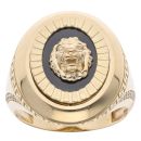 14ct Yellow Gold Lion Greek Key Signet Ring