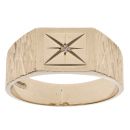 9ct Yellow Gold 0.01ct Diamond Signet Ring