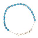 9ct Yellow Gold Blue Gemstone Bracelet 8"