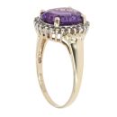 9ct Yellow Gold 0.30ct Diamond And Amethyst Ring