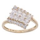 14ct Yellow Gold Cubic Zirconia Cluster Ring