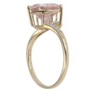 9ct Yellow Gold Pink Gemstone And Cubic Zirconia Ring