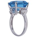 9ct White Gold 0.05ct Diamond and Topaz Ring